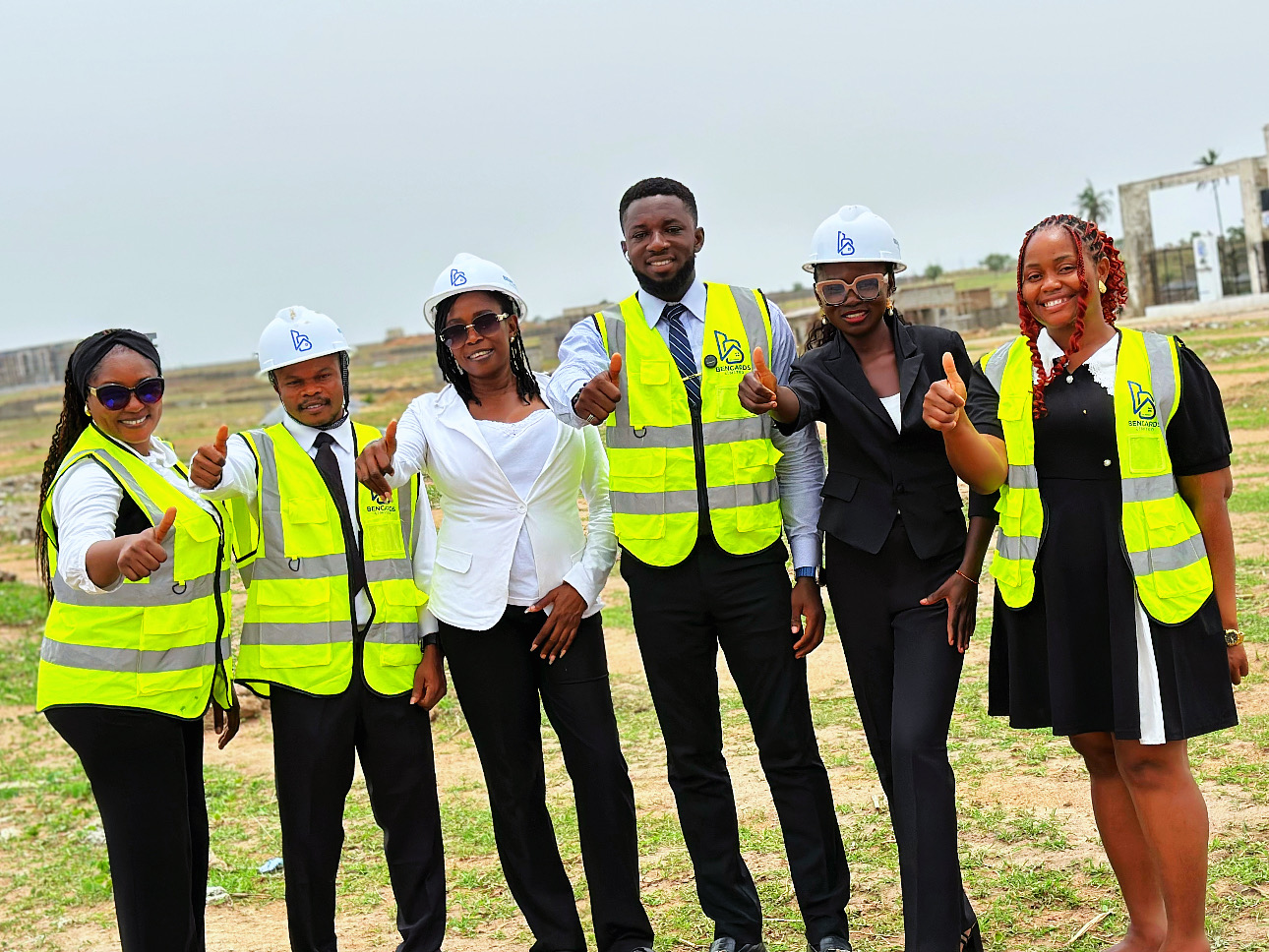 The Bencards Homes team on-site at an Abuja estate development